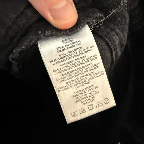 Re/Done Skinny Jeans Size 24 Color Black - Picture 4 of 4